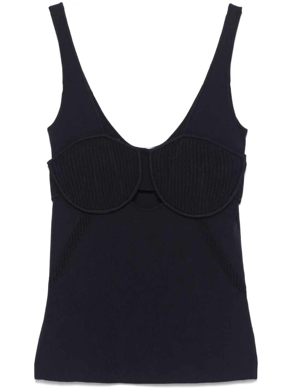 Patrizia Pepe Geribbelde bustier top Blauw