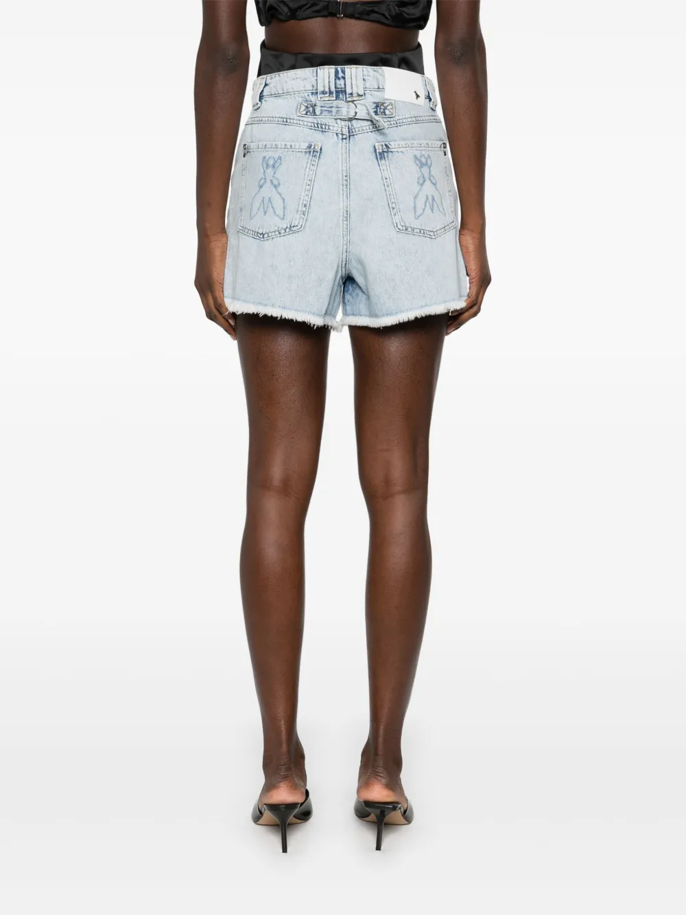 Shop Patrizia Pepe Denim Shorts In Blue