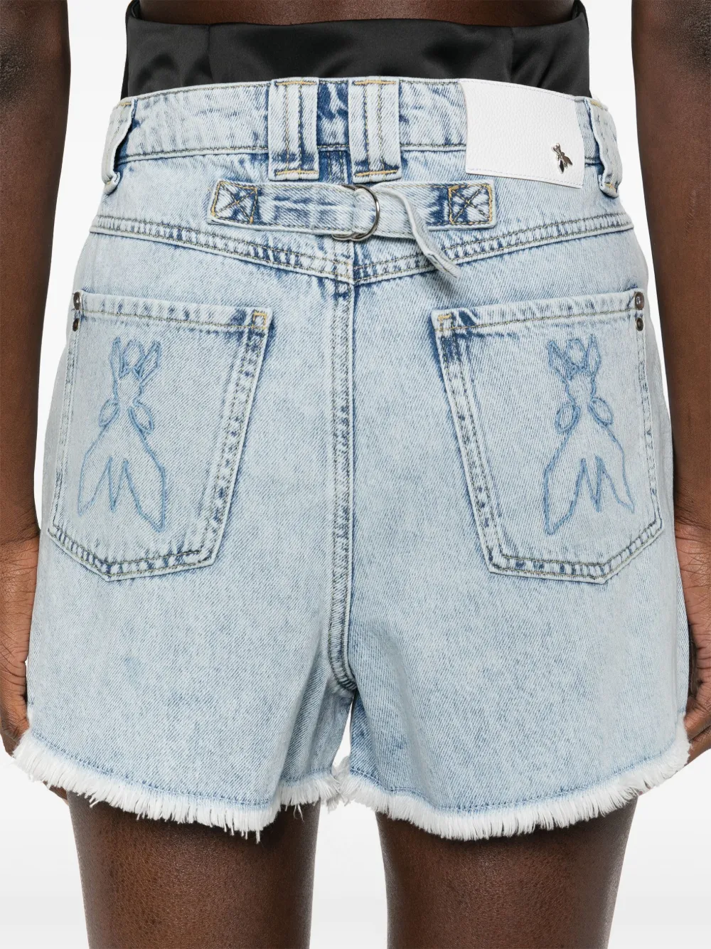 Shop Patrizia Pepe Denim Shorts In Blue