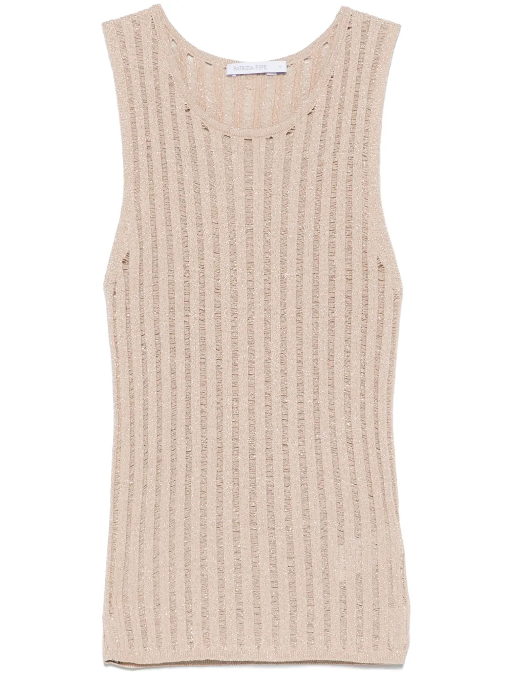 PATRIZIA PEPE LUREX OPEN-KNIT TANK TOP