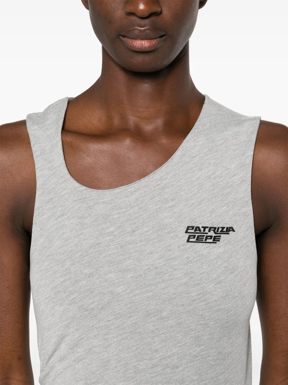 Patrizia Pepe Midi-jurk met rubberen logo Grijs