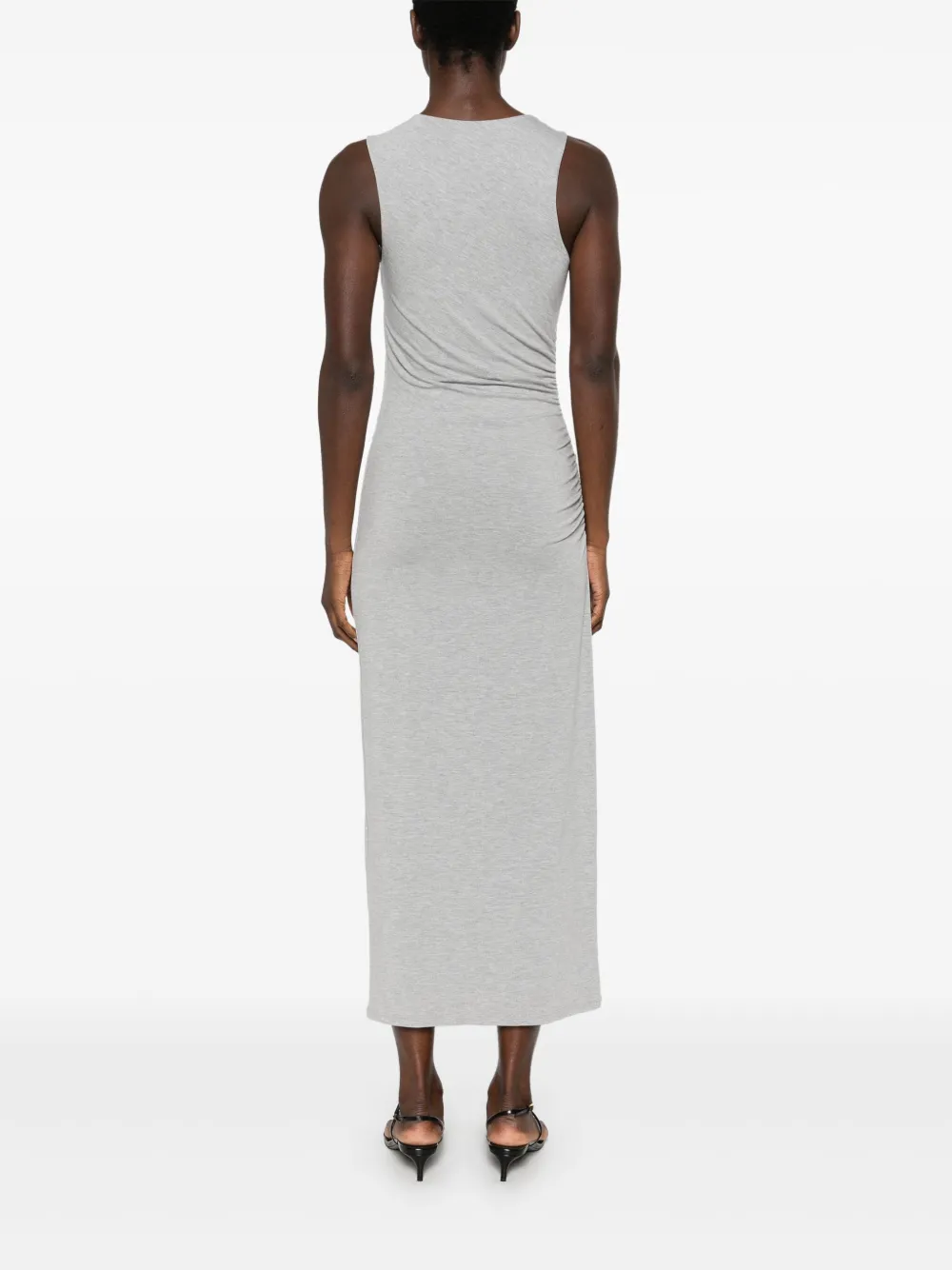 Patrizia Pepe Midi-jurk met rubberen logo Grijs