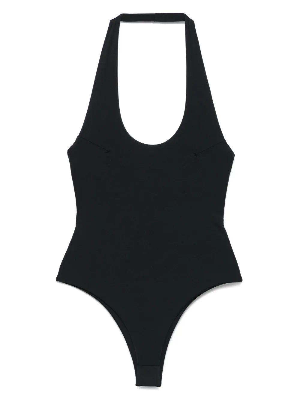 Shop Patrizia Pepe Logo-plaque Swimsuit In Black