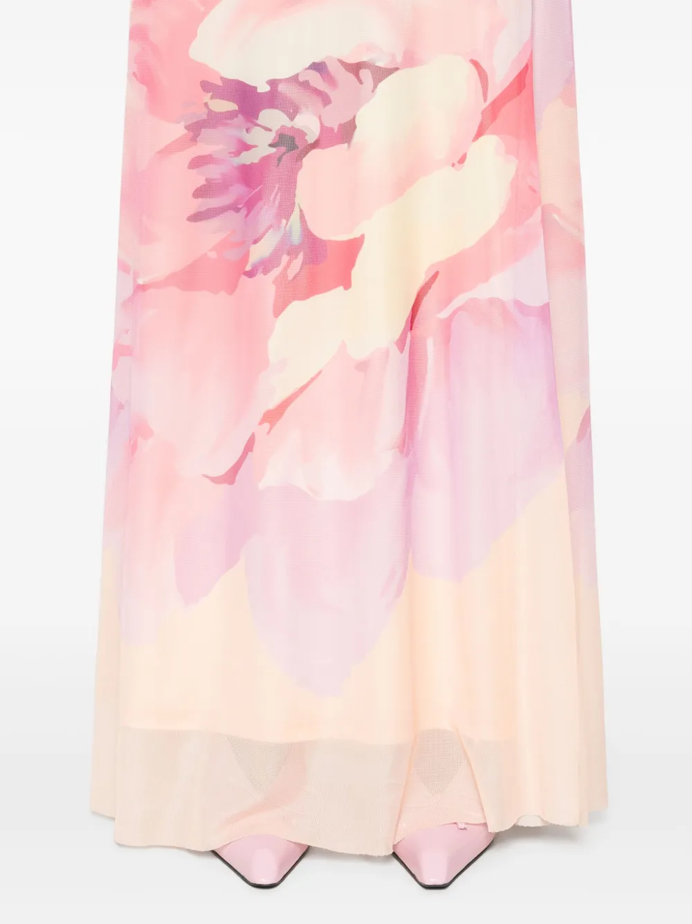 Shop Patrizia Pepe Floral-print Maxi Dress In Orange