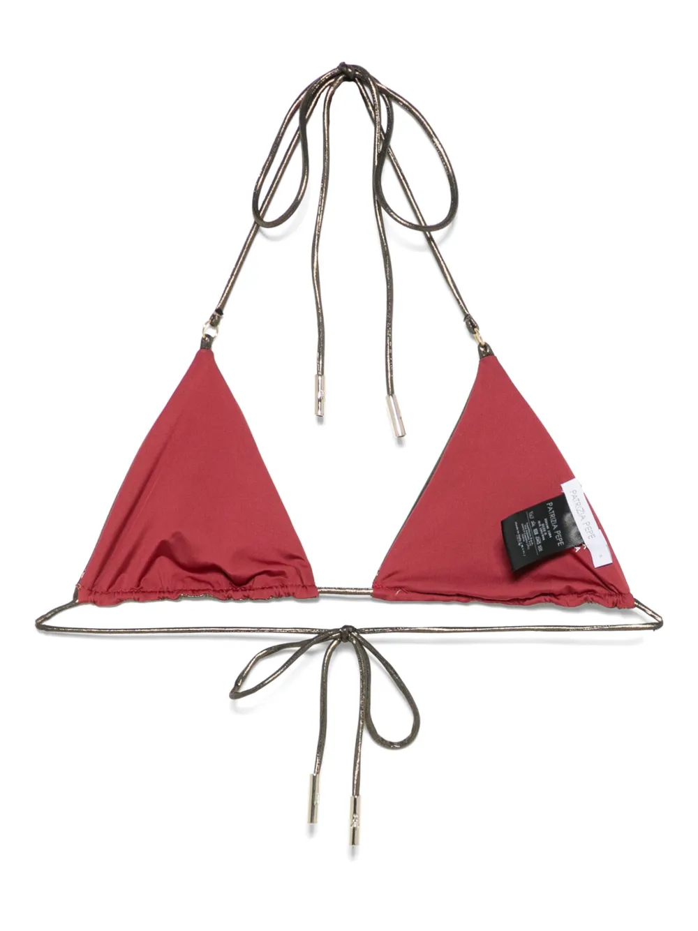 PATRIZIA PEPE METALLIC BIKINI TOP