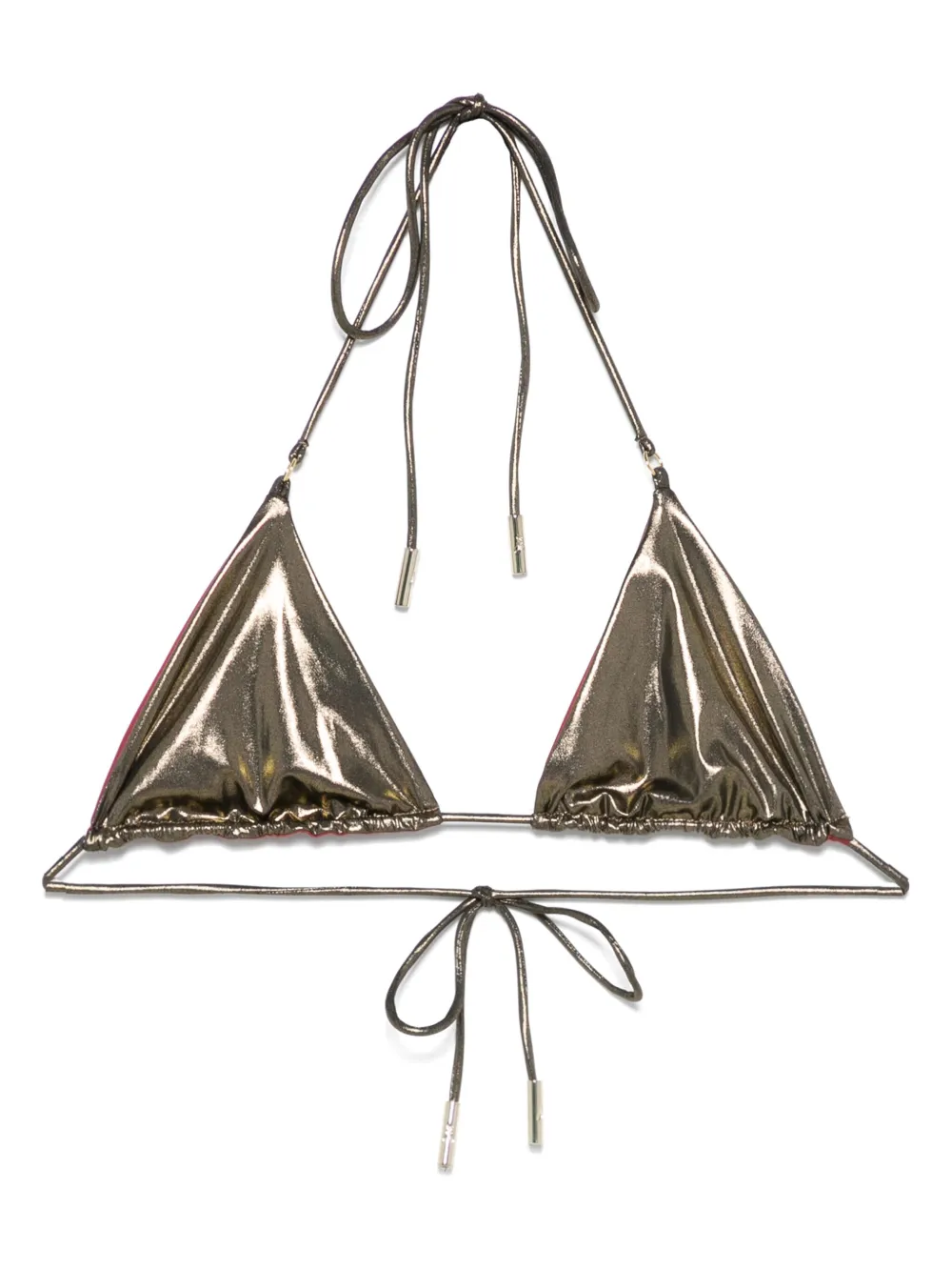 PATRIZIA PEPE METALLIC BIKINI TOP