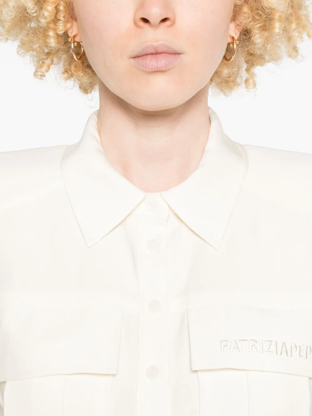 Patrizia Pepe Mini-jurk met geborduurd logo Wit