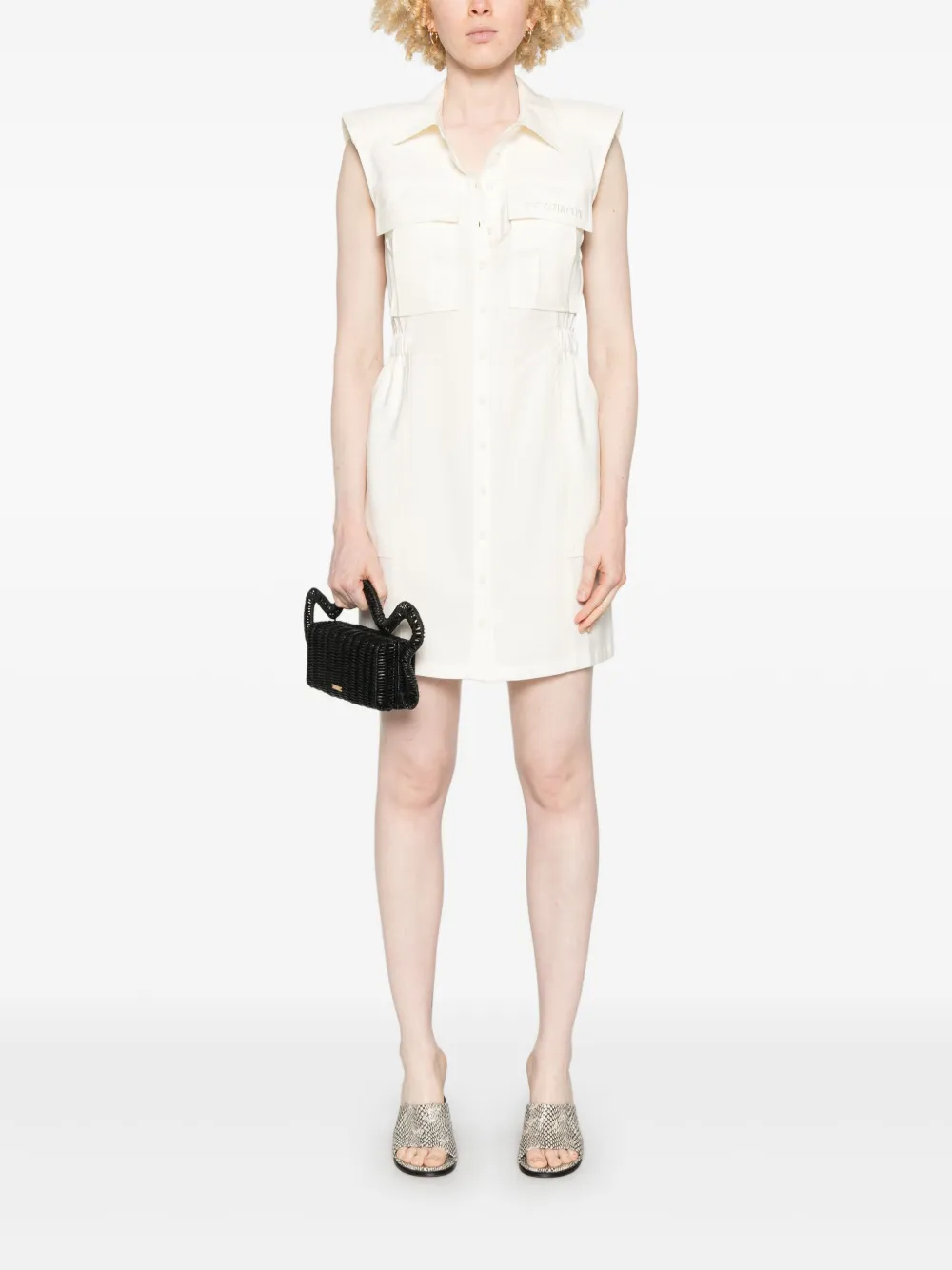 Patrizia Pepe Mini-jurk met geborduurd logo - Wit