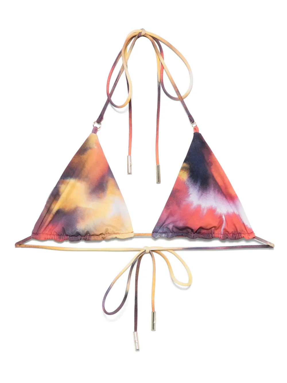 Shop Patrizia Pepe Tie-dye Bikini Tops In Red
