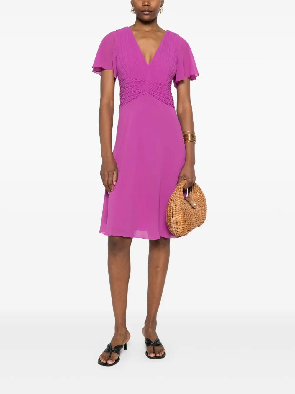 Patrizia Pepe pleated mini dress - Paars