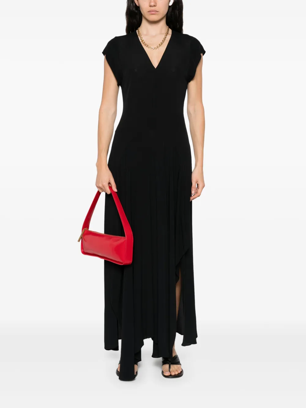 Patrizia Pepe jersey midi dress - Zwart