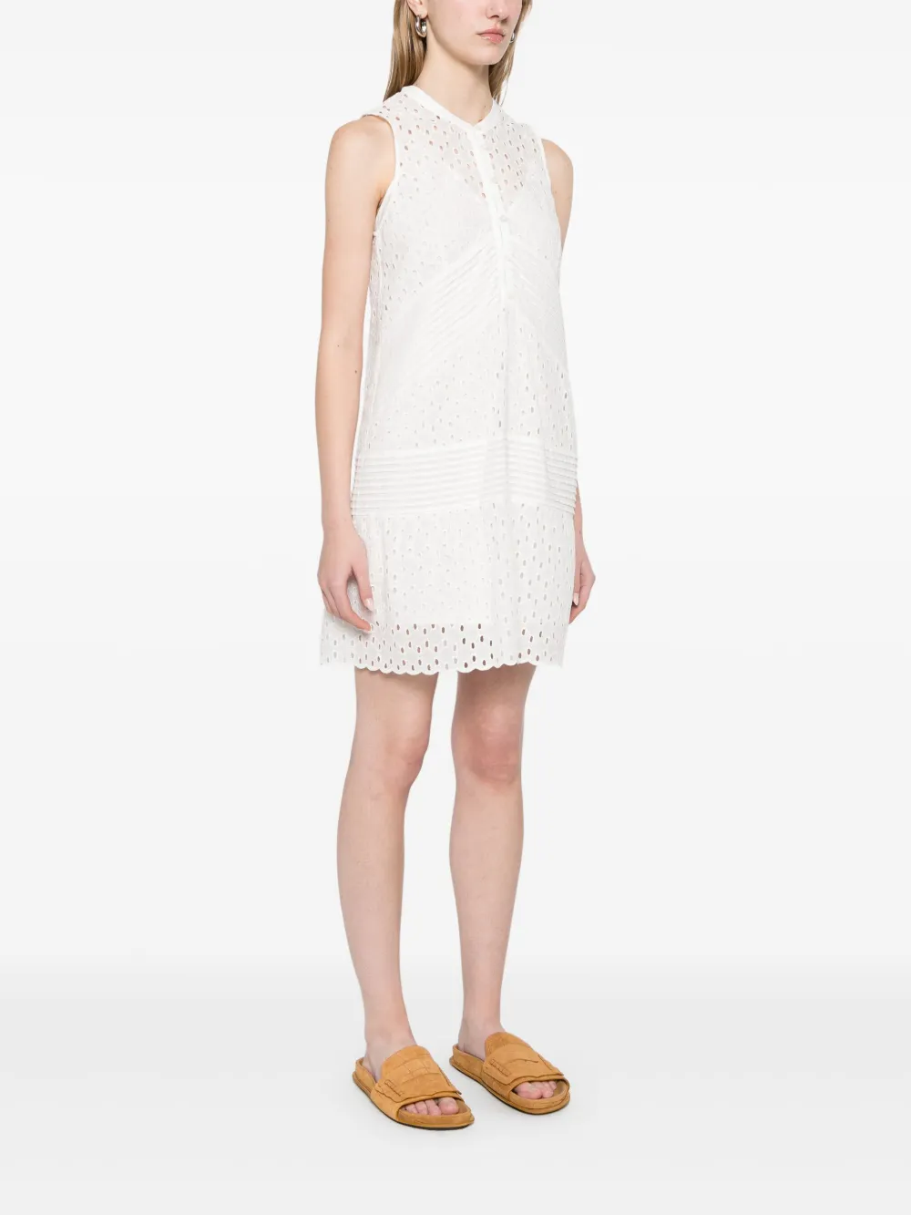 Patrizia Pepe Broderie anglaise mini-jurk Wit