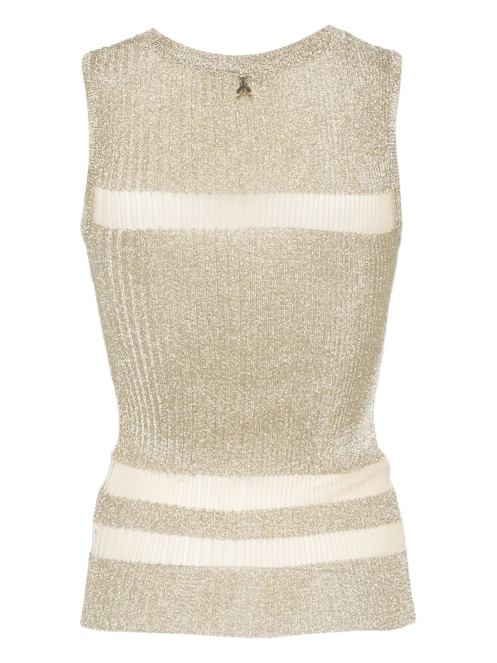 Patrizia Pepe Tanktop met doorzichtige vlakken Goud
