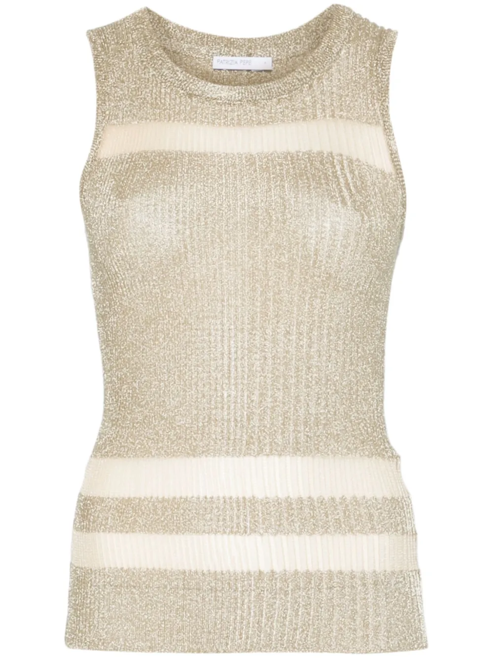 Patrizia Pepe Tanktop met doorzichtige vlakken Goud