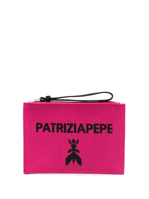 Patrizia Pepe شنطة كلاتش صغيرة جاكار بشعار الماركة