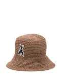 Patrizia Pepe logo-embroidered bucket hat - Brown