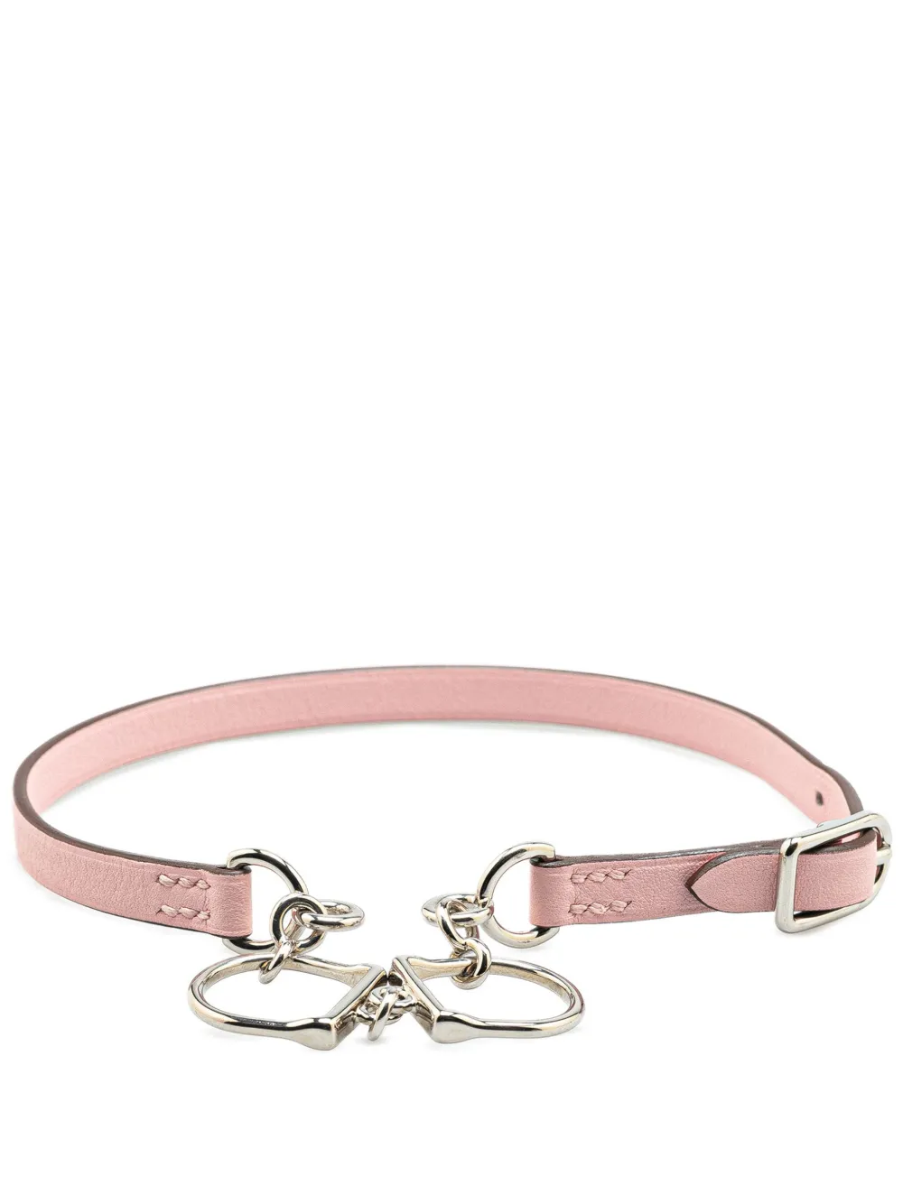 Hermès Pre-Owned 2018 Leather Etelier Double Tour Bracelet costume bracelet | Pink | Image 1