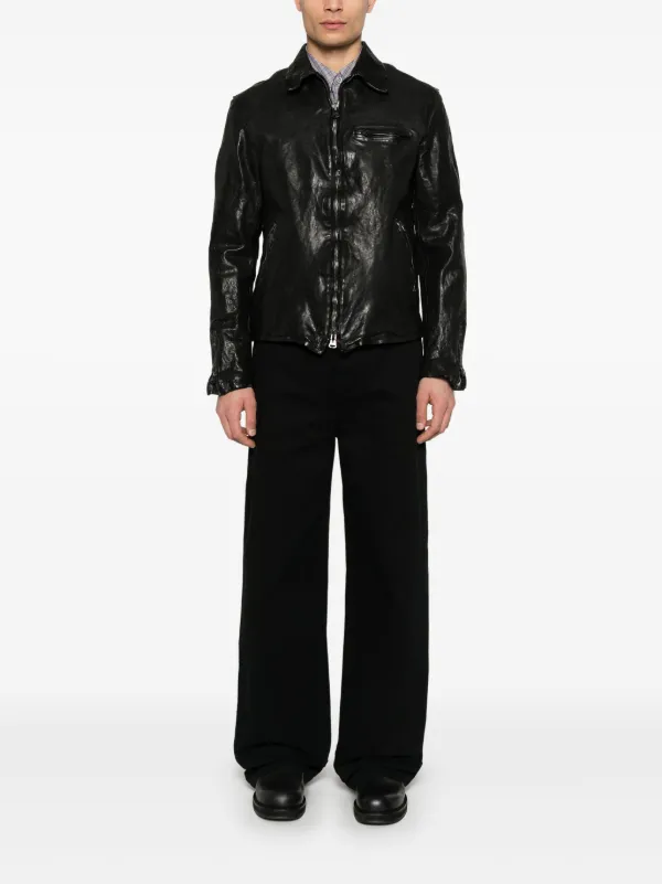 Yohji Yamamoto 黒 レザージャケット　美品 Yohji Yamamoto レザージャケット | ブラック | FARFETCH JP