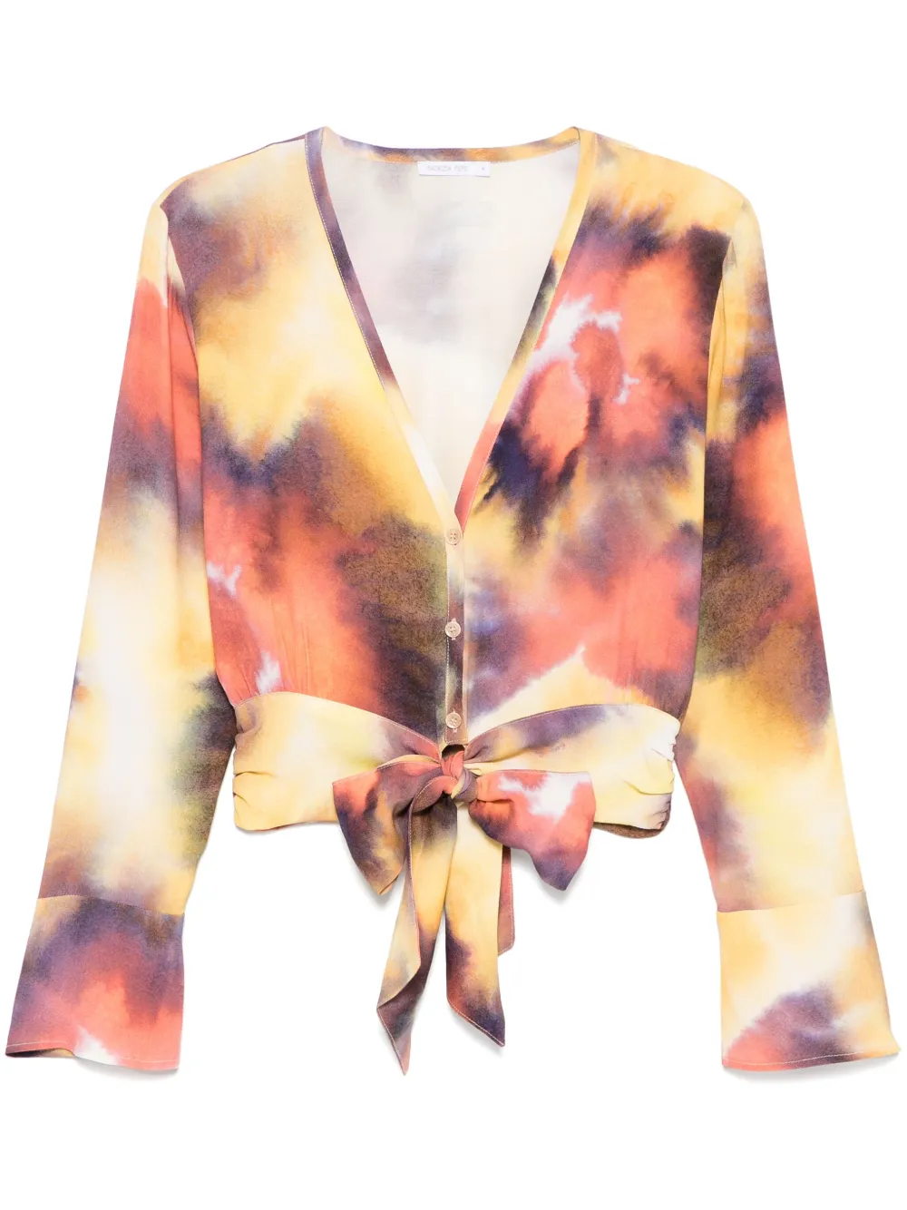 Patrizia Pepe Blouse met abstracte print Geel