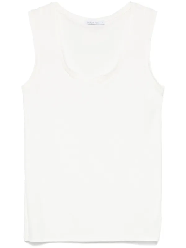 Patrizia Pepe rubberised-logo Tank Top White FARFETCH IN
