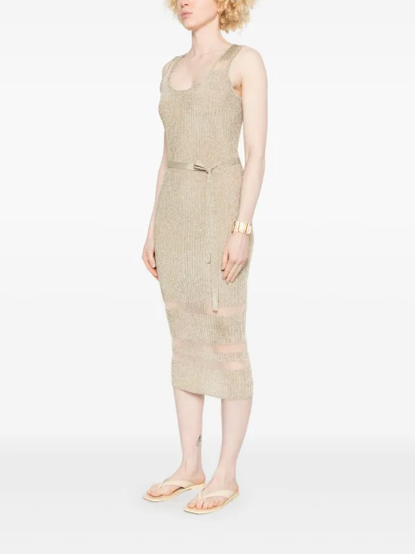 Patrizia Pepe Lurex Midi Dress | Gold | FARFETCH