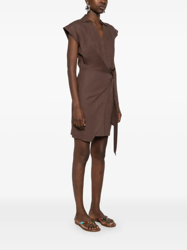 Patrizia Pepe Wrap Mini Dress | Brown | FARFETCH