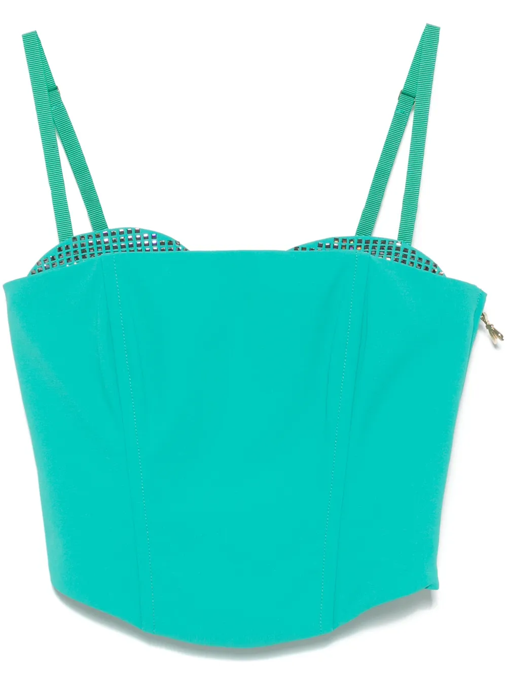 Patrizia Pepe Cropped top met stras Groen
