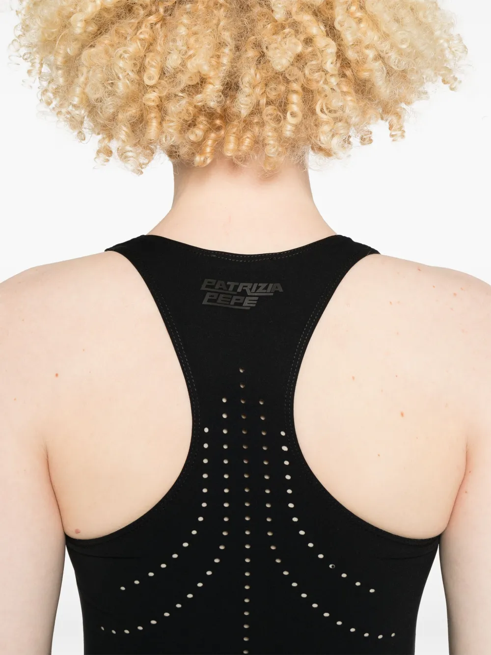 PATRIZIA PEPE PERFORATED-LOGO MINI DRESS 