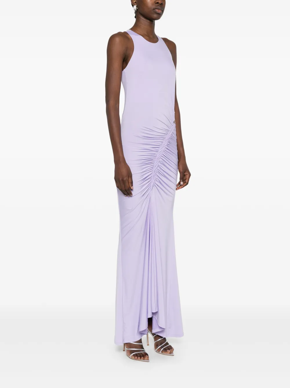 PATRIZIA PEPE RUFFLE-DETAIL MAXI DRESS 