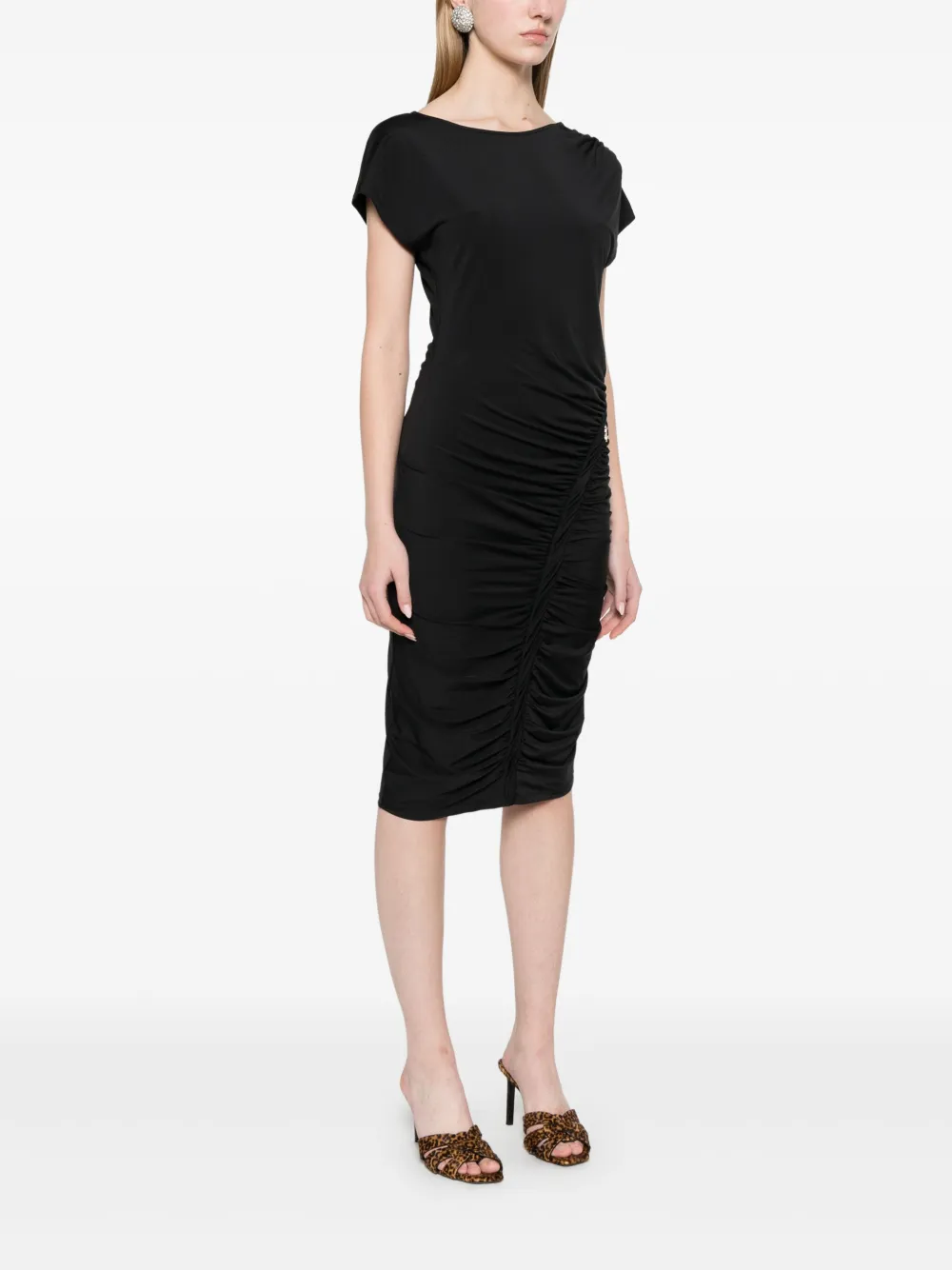 PATRIZIA PEPE RUCHED-DETAILED MIDI DRESS 