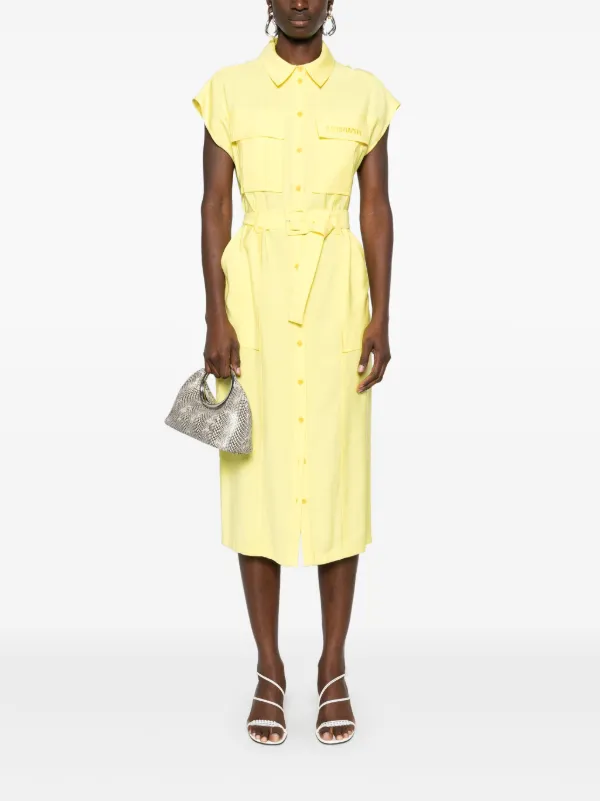 Patrizia Pepe Long Shirt Dress Yellow FARFETCH MY