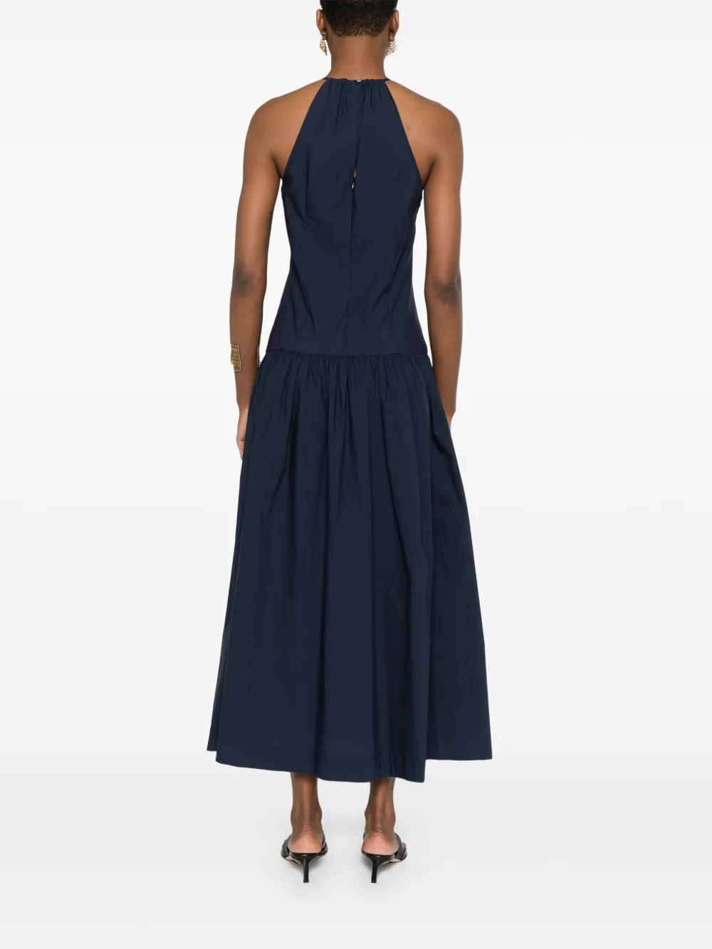 Patrizia Pepe Popeline maxi-jurk Blauw