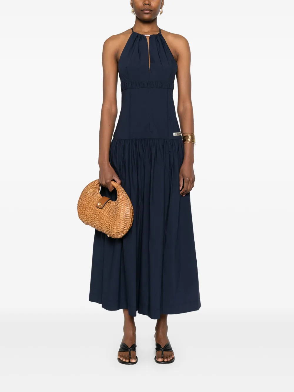 Patrizia Pepe Popeline maxi-jurk Blauw