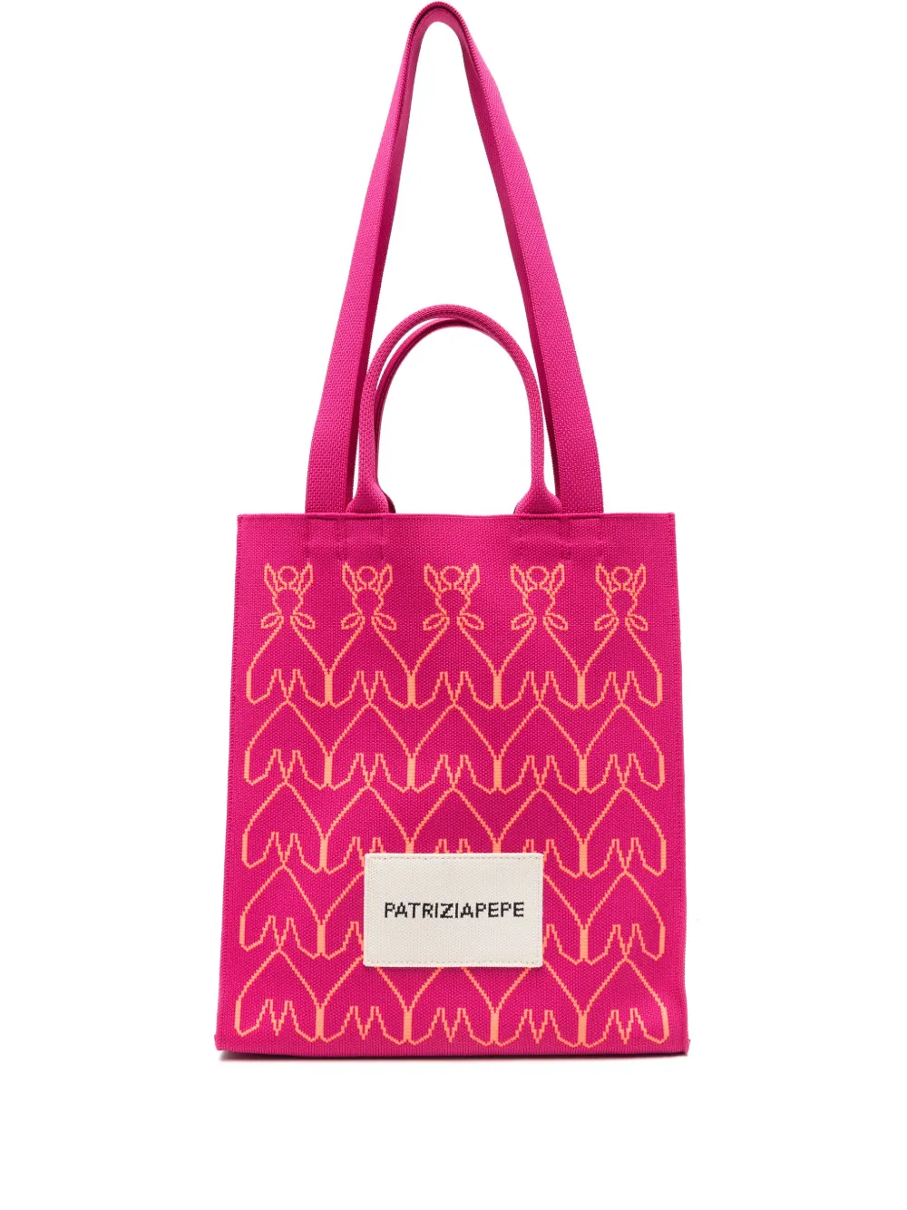 pattern-jacquard tote bag