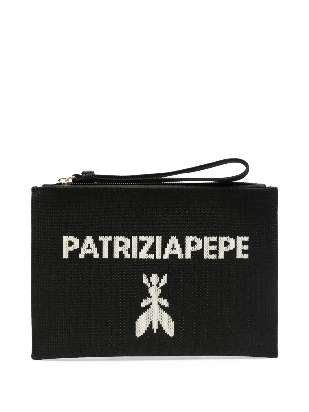 small logo-jacquard clutch bag