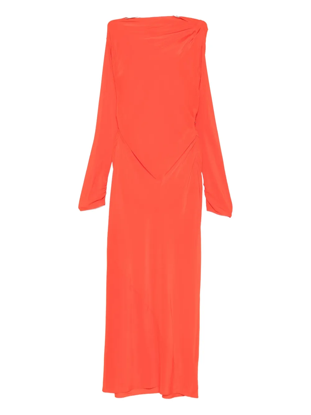 SIR. draped long-sleeve midi dress - Arancione