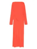 SIR. draped long-sleeve midi dress - Orange