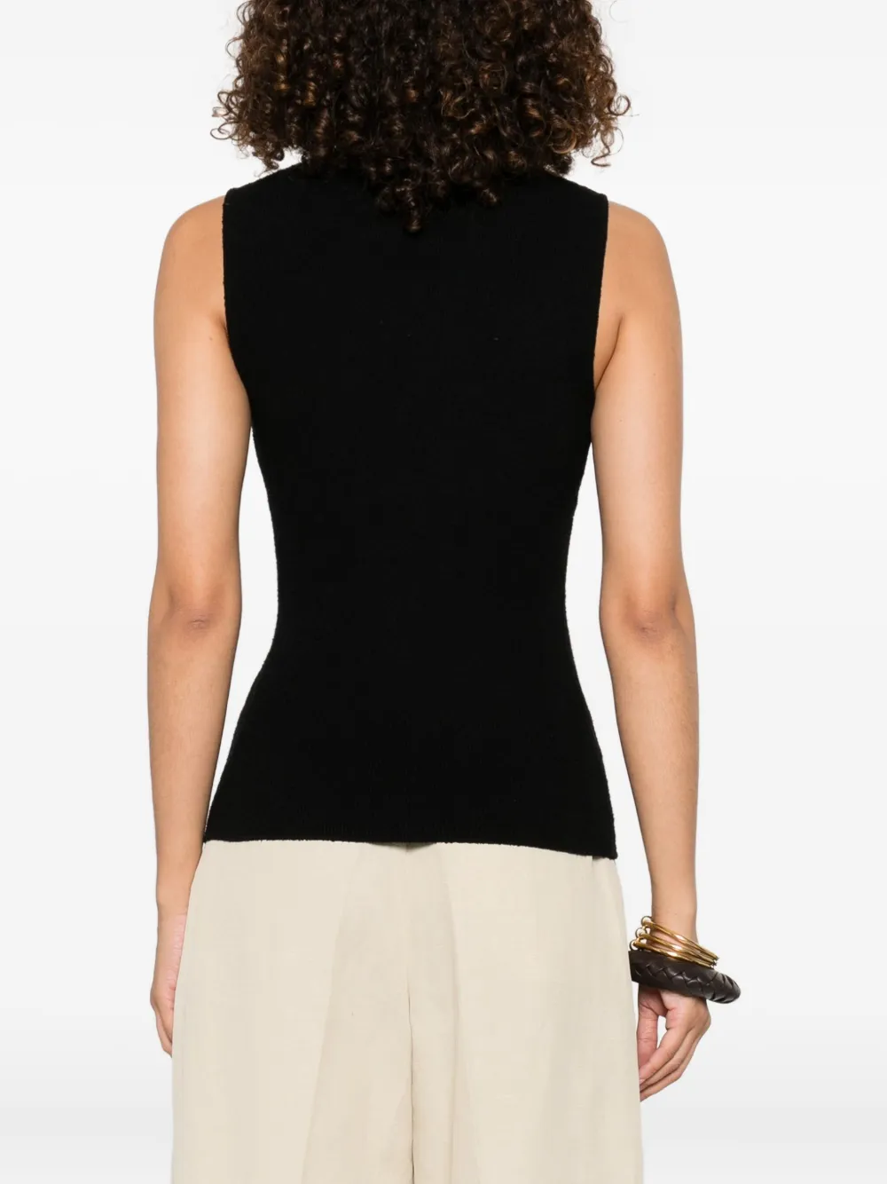 SIR. Tanktop met uitgesneden details en kralen Zwart