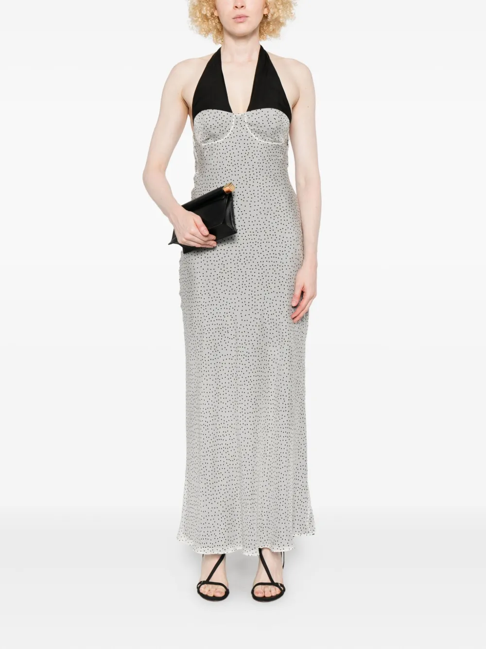 SIR. Lisander polka-dot halterneck dress - Wit