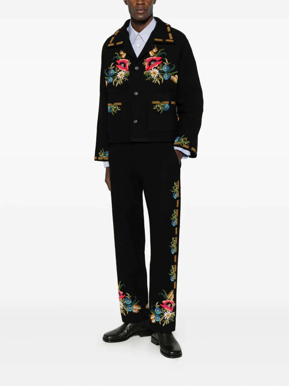 BODE floral trousers - Zwart