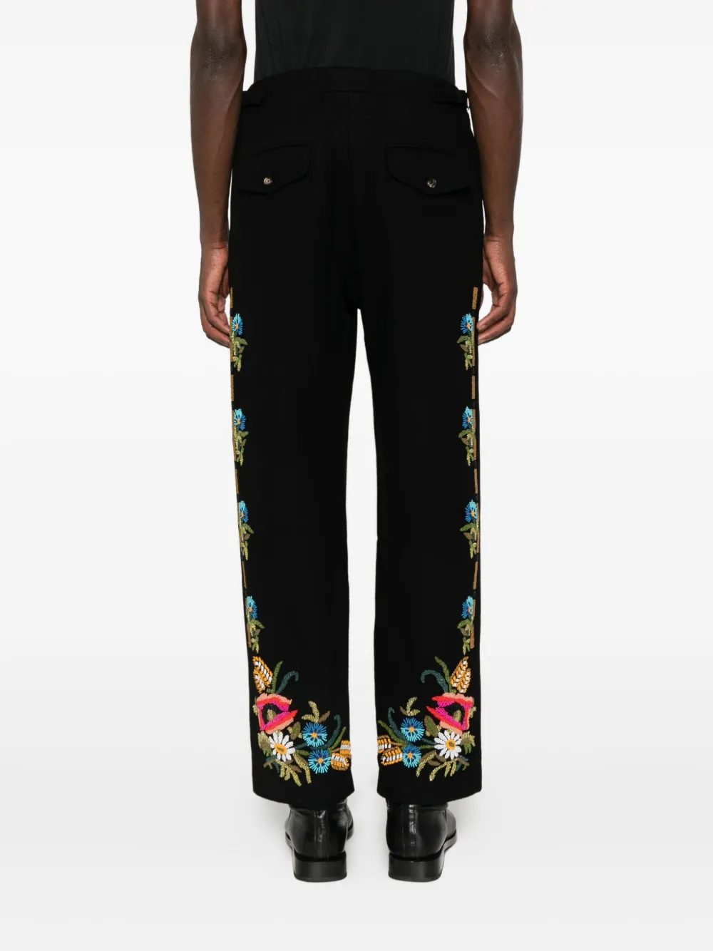 BODE Broek met bloemen Zwart