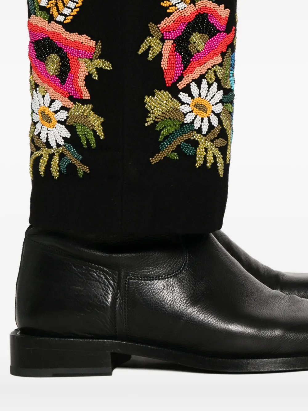 BODE Broek met bloemen Zwart