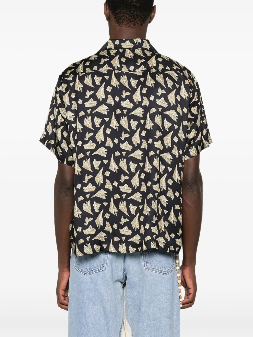 BODE Paper Hat overhemd met korte mouwen Zwart