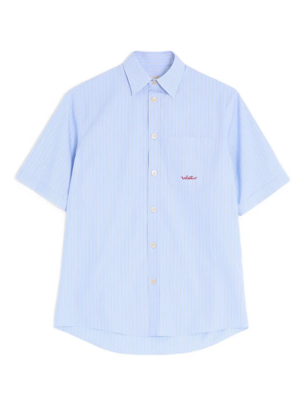 Valentino Garavani Gestreept overhemd met geborduurd logo Blauw