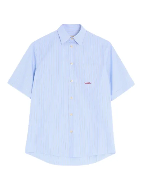 Valentino Garavani striped-pattern embroidered-logo shirt