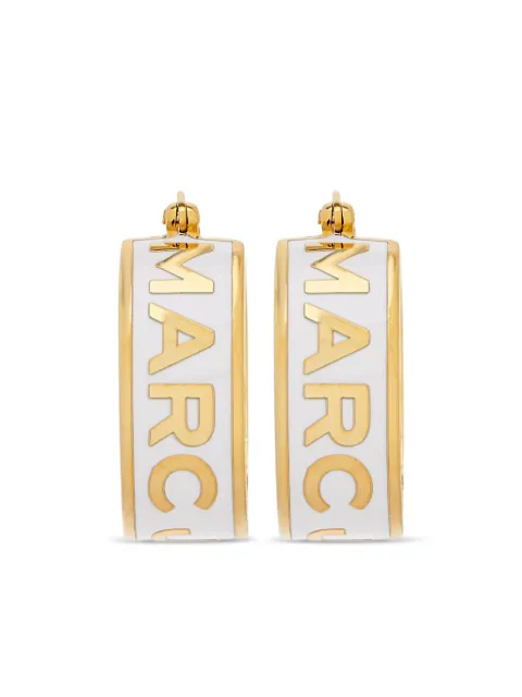 Marc Jacobs The Button Enamel Logo Hoop earrings