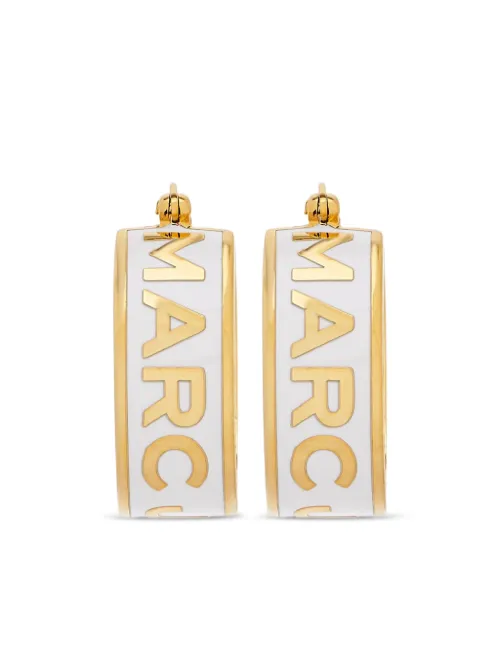 Créoles The Button Enamel Logo Hoop - Marc Jacobs - Modalova
