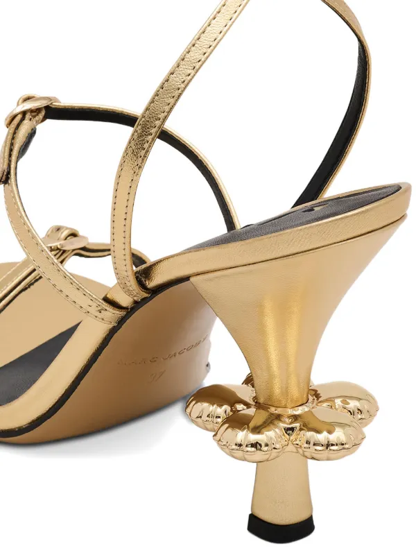 Marc Jacobs 100mm Daisy Sandals | Gold | FARFETCH