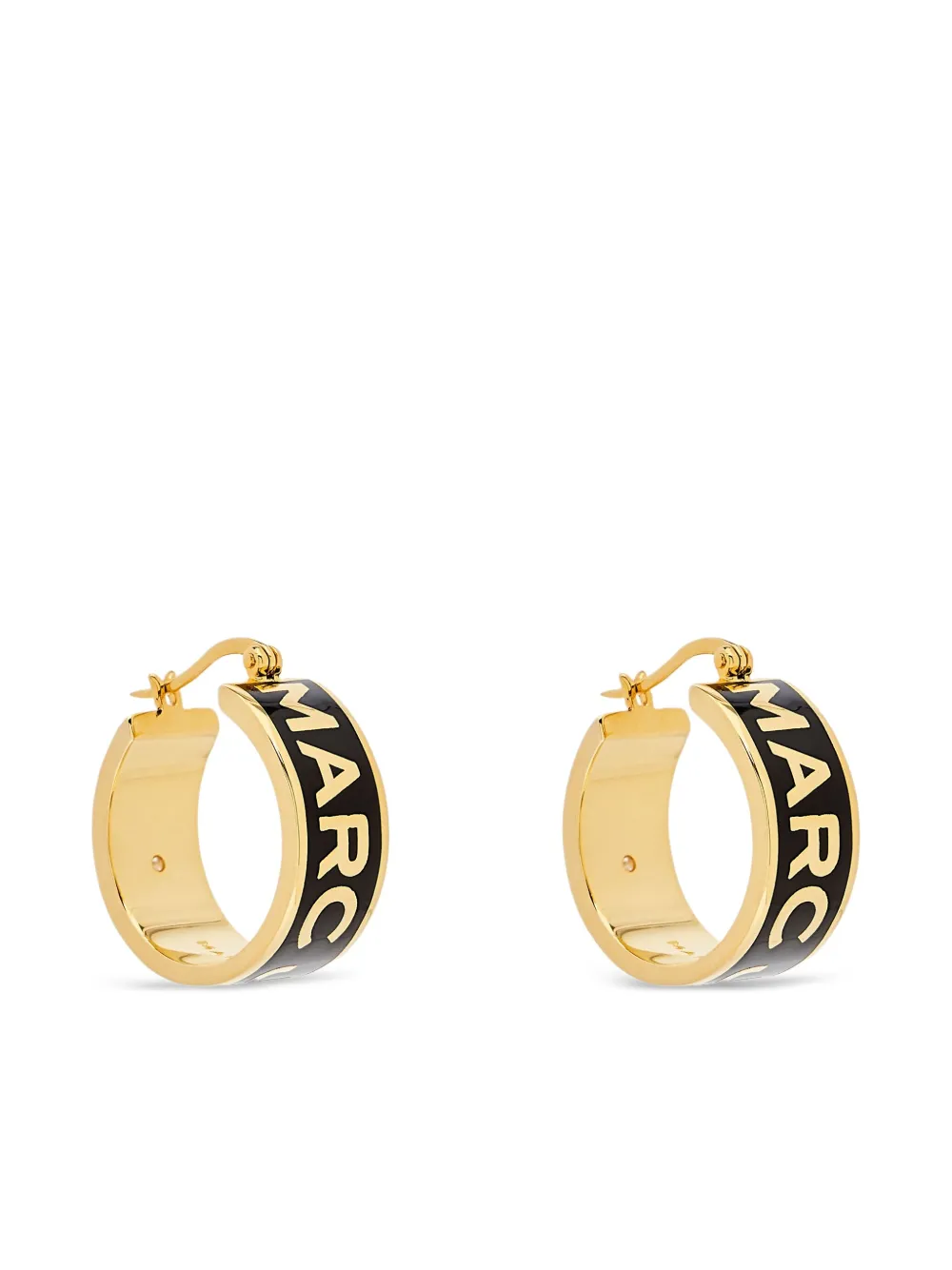 Shop Marc Jacobs The Button Enamel Logo Hoop Earrings