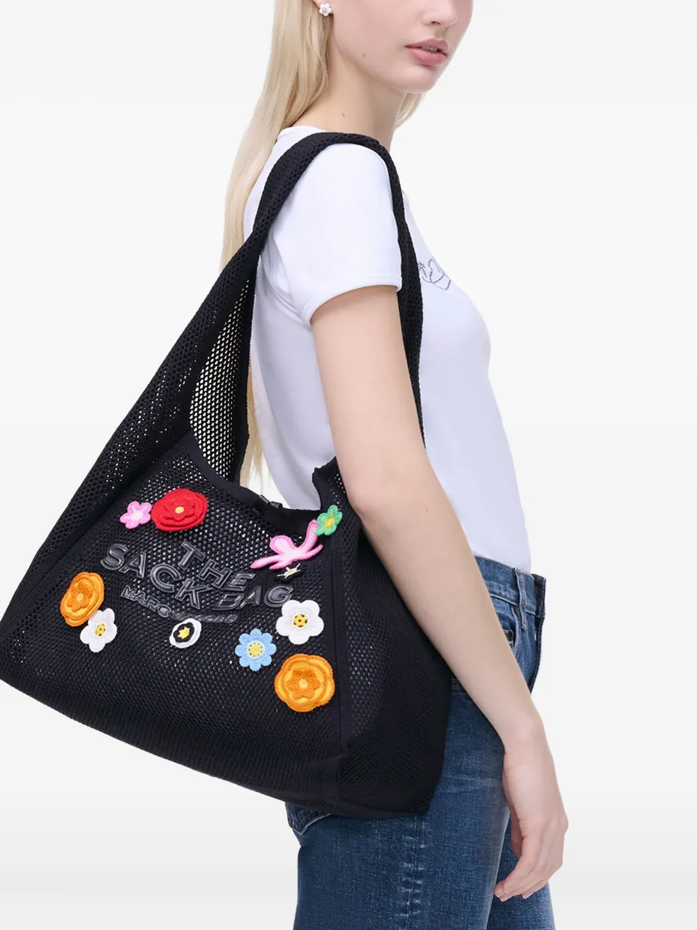 Marc Jacobs The Daisy Crochet Sack bag - Zwart
